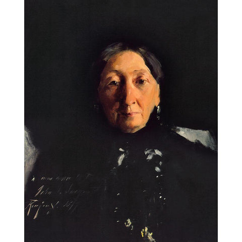 Mme Francois Buloz White Modern Wood Framed Art Print by Sargent, John Singer