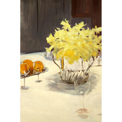 Still Life with Daffodils Gold Ornate Wood Framed Art Print with Double Matting by Sargent, John Singer