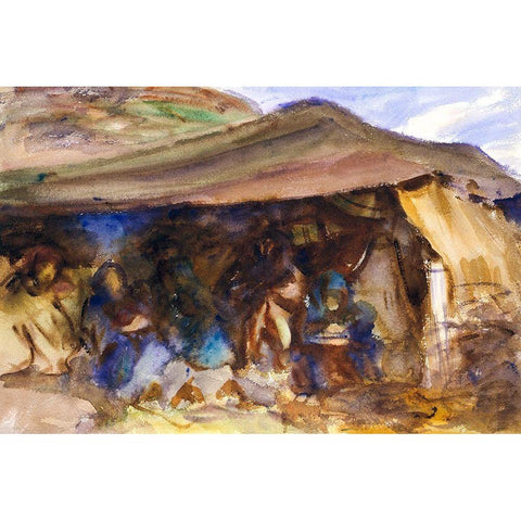 Bedouin Tent White Modern Wood Framed Art Print by Sargent, John Singer