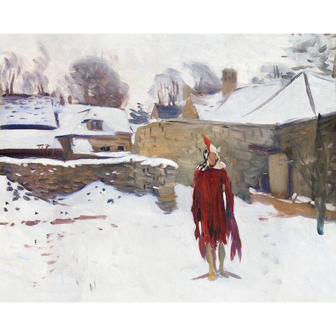 Mannikin in the Snow White Modern Wood Framed Art Print by Sargent, John Singer