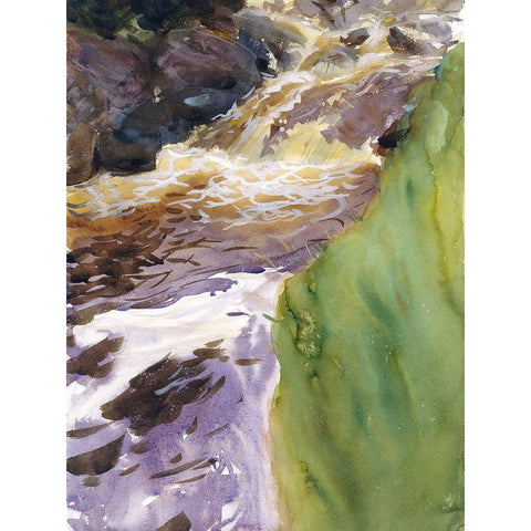 Rushing Water Gold Ornate Wood Framed Art Print with Double Matting by Sargent, John Singer