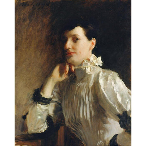 Mrs. Henry Galbraith Ward Black Modern Wood Framed Art Print with Double Matting by Sargent, John Singer