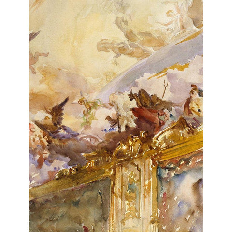 Tiepolo Ceiling-Milan White Modern Wood Framed Art Print by Sargent, John Singer