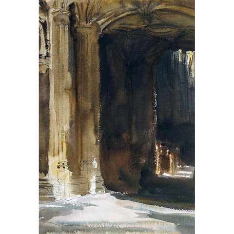 Cathedral Interior Black Modern Wood Framed Art Print with Double Matting by Sargent, John Singer