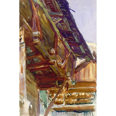 ChaletÂ  White Modern Wood Framed Art Print by Sargent, John Singer