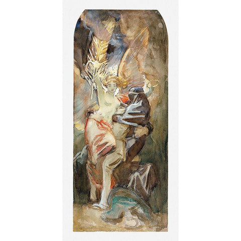 Study for Death and Victory Black Modern Wood Framed Art Print with Double Matting by Sargent, John Singer