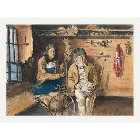 Frau von Allmen and an Unidentified Man in an Interior White Modern Wood Framed Art Print by Sargent, John Singer