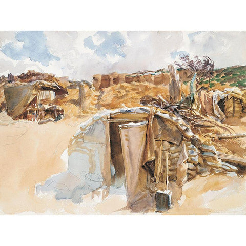 Dugout White Modern Wood Framed Art Print by Sargent, John Singer