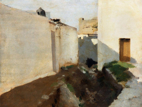 White Walls in Sunlight-Morocco White Modern Wood Framed Art Print with Double Matting by Sargent, John Singer