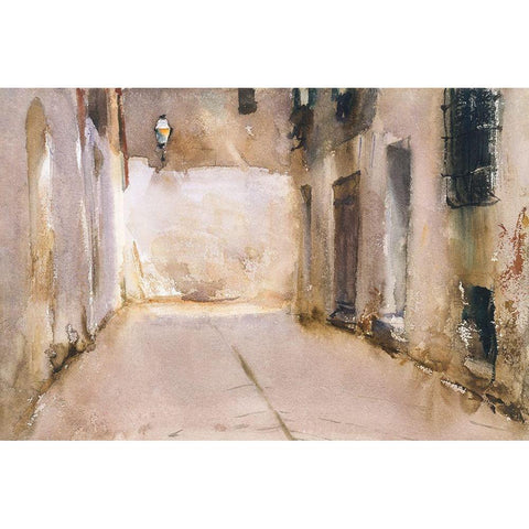 Venice White Modern Wood Framed Art Print by Sargent, John Singer