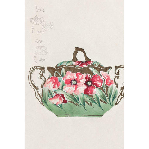 Design for a Noritake Sugar Bowl I Black Modern Wood Framed Art Print with Double Matting by Noritake Designs