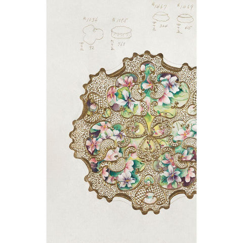 Design for a Noritake Plate or Bowl Gold Ornate Wood Framed Art Print with Double Matting by Noritake Designs