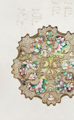 Design for a Noritake Plate or Bowl Black Ornate Wood Framed Art Print with Double Matting by Noritake Designs