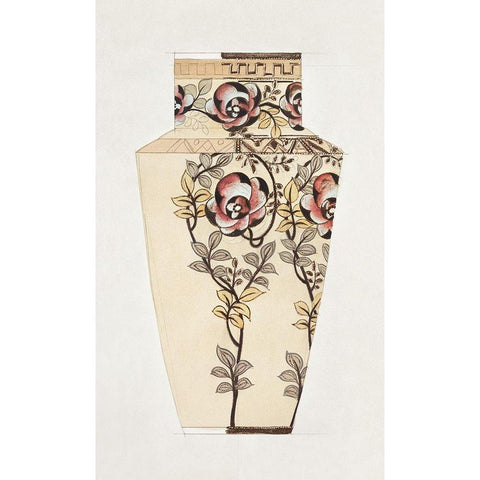 Design for a Noritake Vase I Black Modern Wood Framed Art Print with Double Matting by Noritake Designs