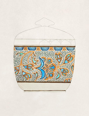 Design for a Noritake Sugar Bowl IV Black Ornate Wood Framed Art Print with Double Matting by Noritake Designs