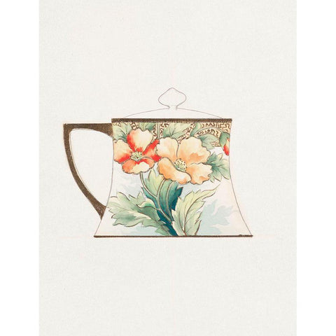 Design for a Noritake Sugar Bowl V Black Modern Wood Framed Art Print with Double Matting by Noritake Designs