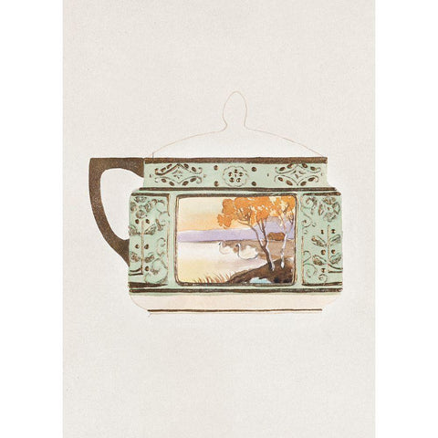 Design for a Noritake Sugar Bowl VI White Modern Wood Framed Art Print by Noritake Designs