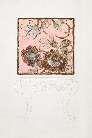 Design for a Noritake Side Table Black Ornate Wood Framed Art Print with Double Matting by Noritake Designs