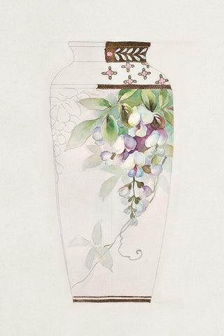 Design for a Noritake Vase III Black Ornate Wood Framed Art Print with Double Matting by Noritake Designs