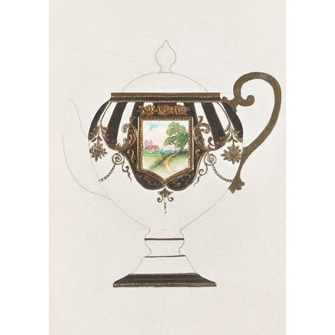Design for a Noritake Teapot III White Modern Wood Framed Art Print by Noritake Designs
