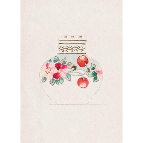 Design for Noritake Lidded Jar I Black Modern Wood Framed Art Print with Double Matting by Noritake Designs