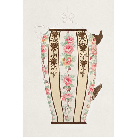 Design for a Noritake Milk Pitcher Gold Ornate Wood Framed Art Print with Double Matting by Noritake Designs