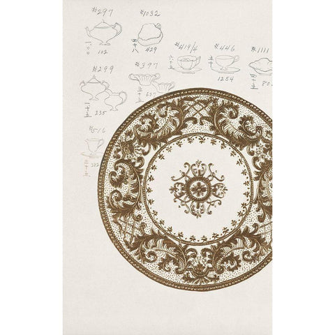 Design for a Noritake Plate XIII Black Modern Wood Framed Art Print by Noritake Designs