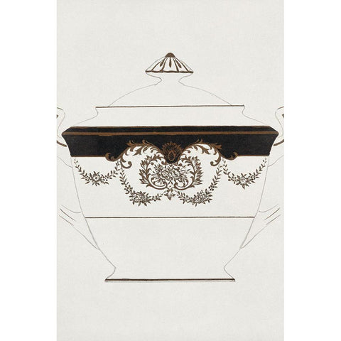 Design for a Noritake Sugar Bowl VIII White Modern Wood Framed Art Print by Noritake Designs