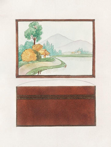 Fish Design for a Noritake Box II Black Ornate Wood Framed Art Print with Double Matting by Noritake Designs