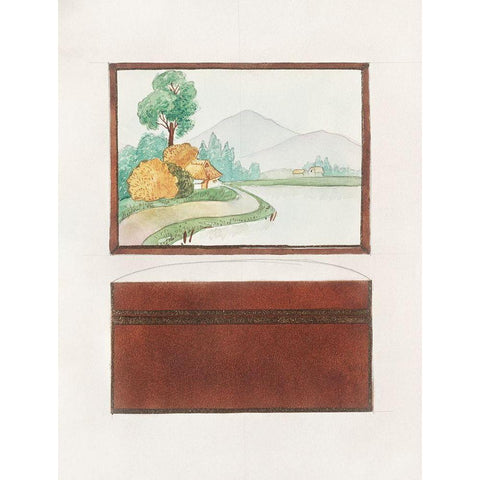 Fish Design for a Noritake Box II Black Modern Wood Framed Art Print by Noritake Designs