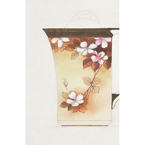 Design for a Noritake Pitcher I White Modern Wood Framed Art Print by Noritake Designs
