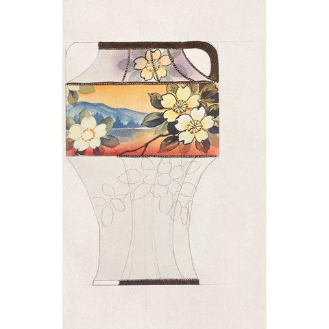 Design for a Noritake Vase IV White Modern Wood Framed Art Print by Noritake Designs