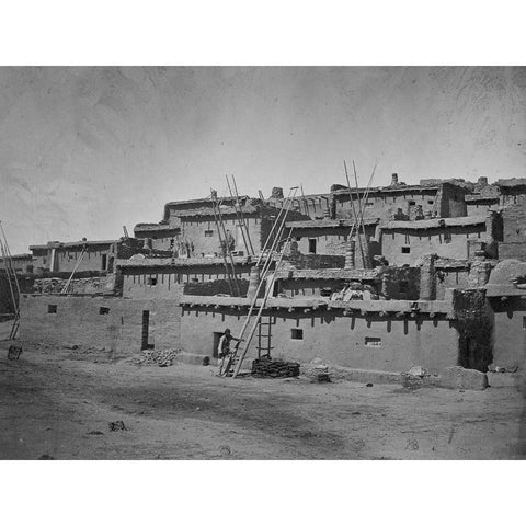 Zuni Pueblo-New Mexico Black Modern Wood Framed Art Print with Double Matting by OSullivan, Timothy H