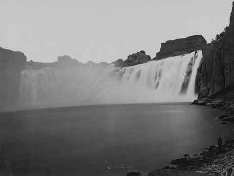 Shoshone Falls-Idaho Black Ornate Wood Framed Art Print with Double Matting by OSullivan, Timothy H