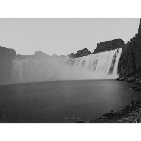 Shoshone Falls-Idaho Black Modern Wood Framed Art Print with Double Matting by OSullivan, Timothy H