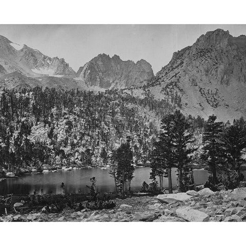 Alpine Lake-in the Sierra Nevada-California Gold Ornate Wood Framed Art Print with Double Matting by OSullivan, Timothy H