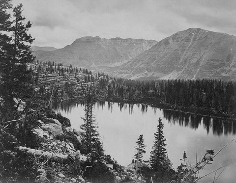 Lake Lall-Uinta Mountains-Utah White Modern Wood Framed Art Print with Double Matting by OSullivan, Timothy H