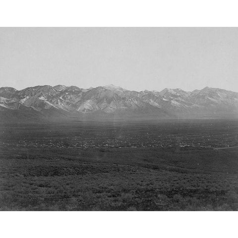 Salt Lake City and Wahsatch Mountains-Utah Black Modern Wood Framed Art Print with Double Matting by OSullivan, Timothy H