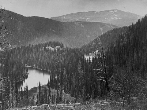 Lost lakes near Meigs Peak-Colorado White Modern Wood Framed Art Print with Double Matting by OSullivan, Timothy H