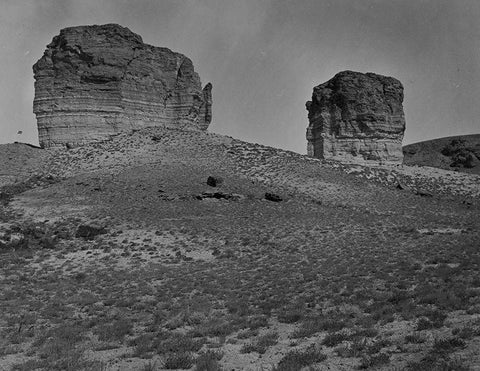 Buttes near Green River City-Wyoming White Modern Wood Framed Art Print with Double Matting by OSullivan, Timothy H