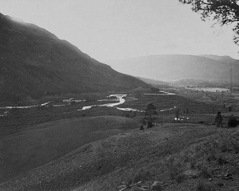 View near head of Conejos River-Colorado Black Ornate Wood Framed Art Print with Double Matting by OSullivan, Timothy H