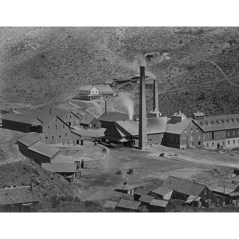 Gould and Curry Mill-Virginia City-Nevada Black Modern Wood Framed Art Print with Double Matting by OSullivan, Timothy H