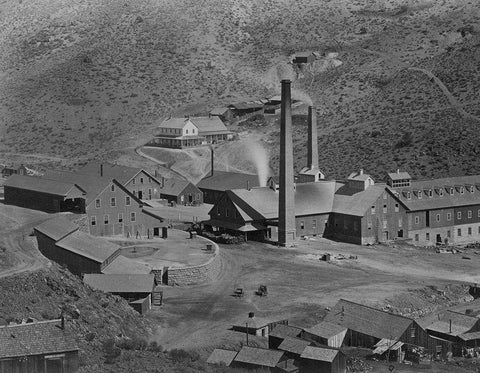 Gould and Curry Mill-Virginia City-Nevada Black Ornate Wood Framed Art Print with Double Matting by OSullivan, Timothy H