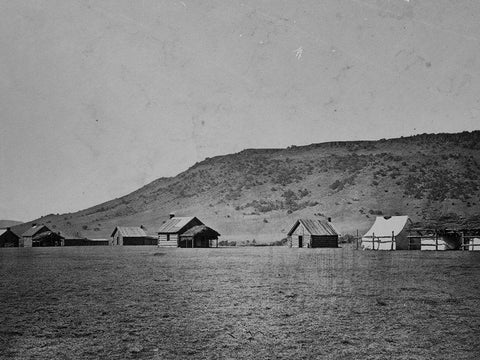 Officers quarters-Camp Apache-Arizona Black Ornate Wood Framed Art Print with Double Matting by OSullivan, Timothy H