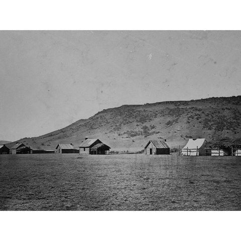 Officers quarters-Camp Apache-Arizona White Modern Wood Framed Art Print by OSullivan, Timothy H