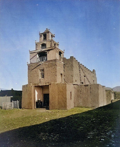 The Church of San Miguel-the oldest church in Santa Fe-New Mexico Color Black Ornate Wood Framed Art Print with Double Matting by OSullivan, Timothy H