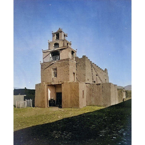 The Church of San Miguel-the oldest church in Santa Fe-New Mexico Color Gold Ornate Wood Framed Art Print with Double Matting by OSullivan, Timothy H