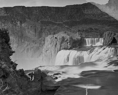 Shoshone Falls-Snake River-Idaho Black Ornate Wood Framed Art Print with Double Matting by OSullivan, Timothy H