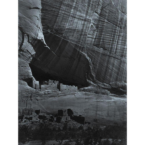 Ancient ruins in the Canyon de Chelly-Arizona White Modern Wood Framed Art Print by OSullivan, Timothy H