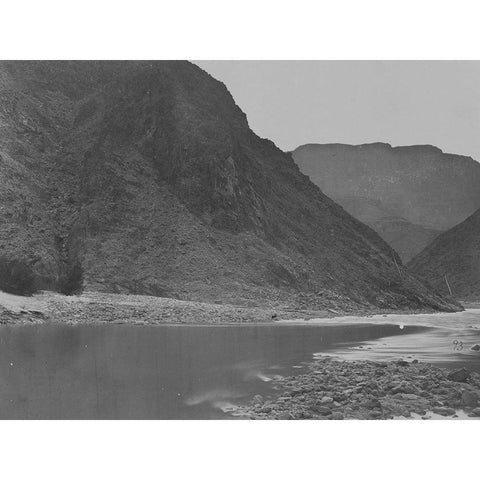 Grand Canyon-looking below mouth of Diamond River-Colorado River-1871 Black Modern Wood Framed Art Print with Double Matting by OSullivan, Timothy H